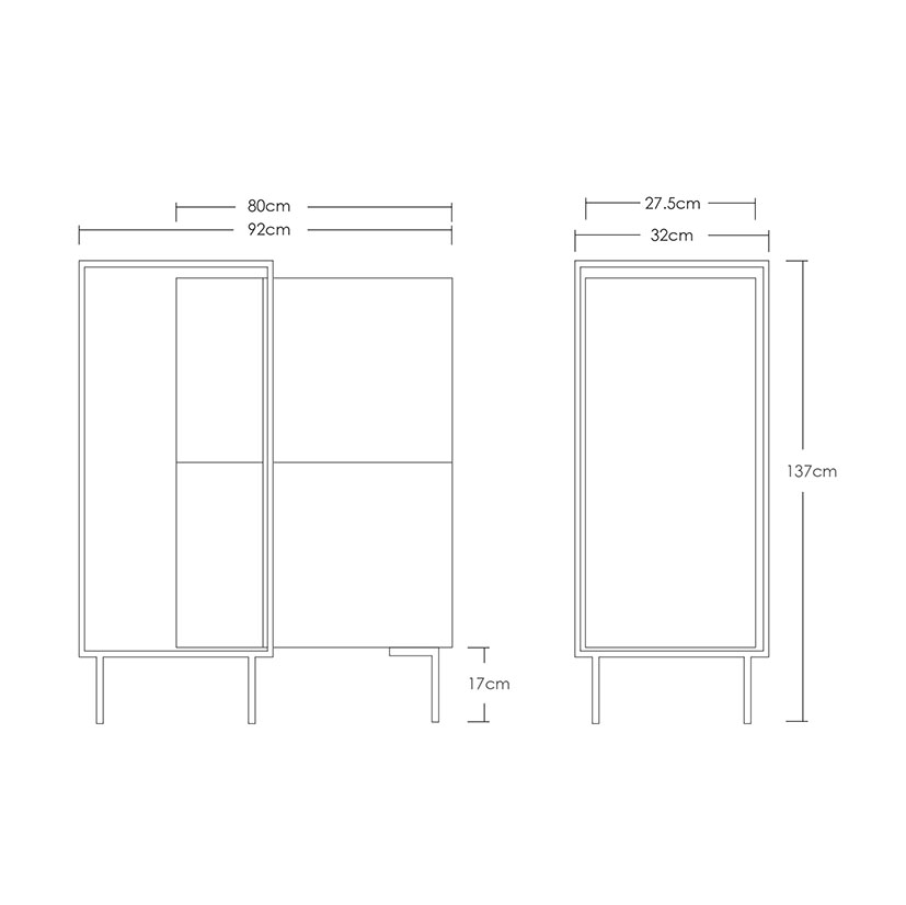 Credenza bufetera Minimalista con Estructura de Acero (Azul)