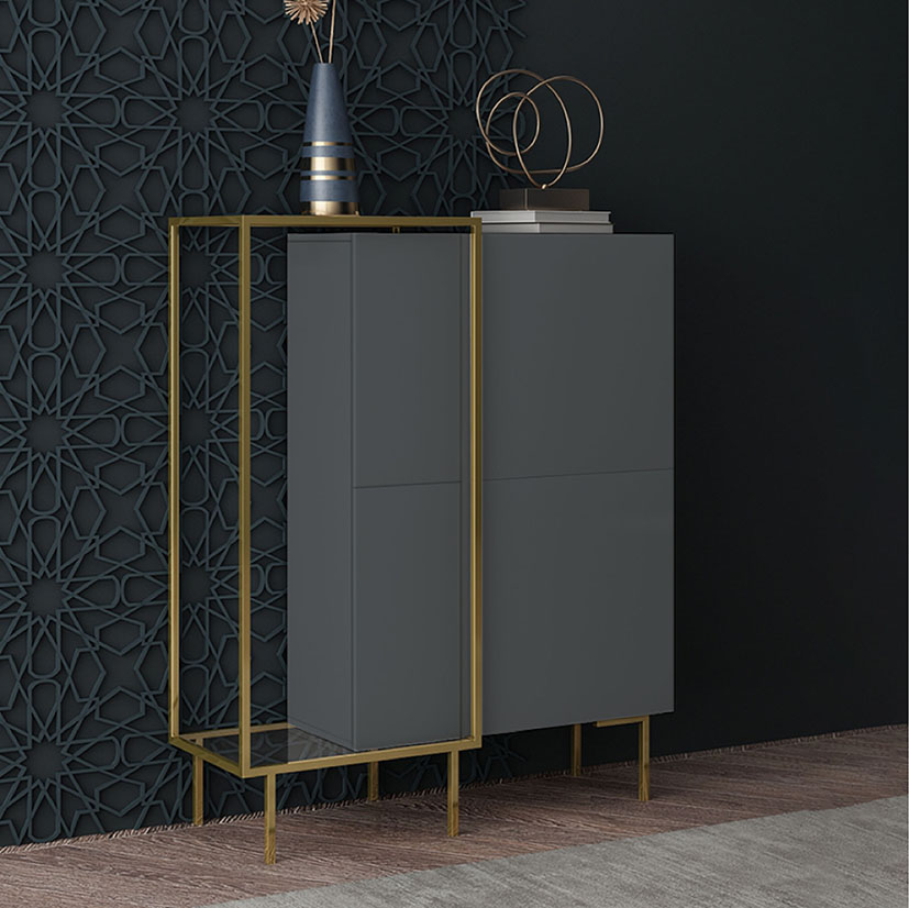 Credenza bufetera Minimalista con Estructura de Acero (Azul)