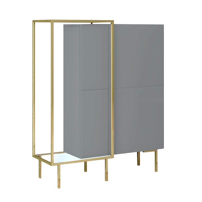 Credenza bufetera Minimalista con Estructura de Acero (Gris)