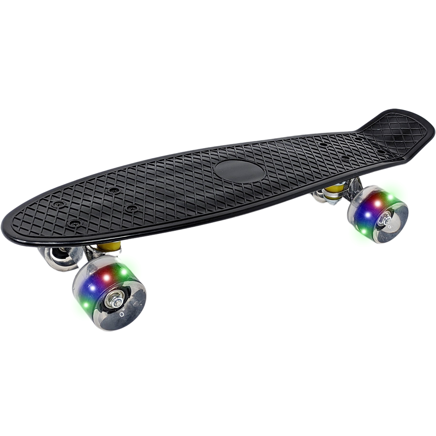 Patineta Penny Skate Clasica Antiderrapante Poliuretano Luces Led Negro