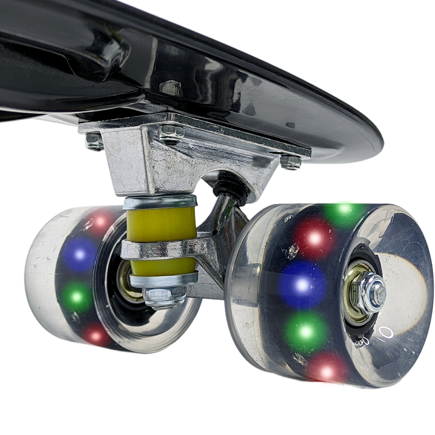 Patineta Penny Skate Clasica Antiderrapante Poliuretano Luces Led Negro