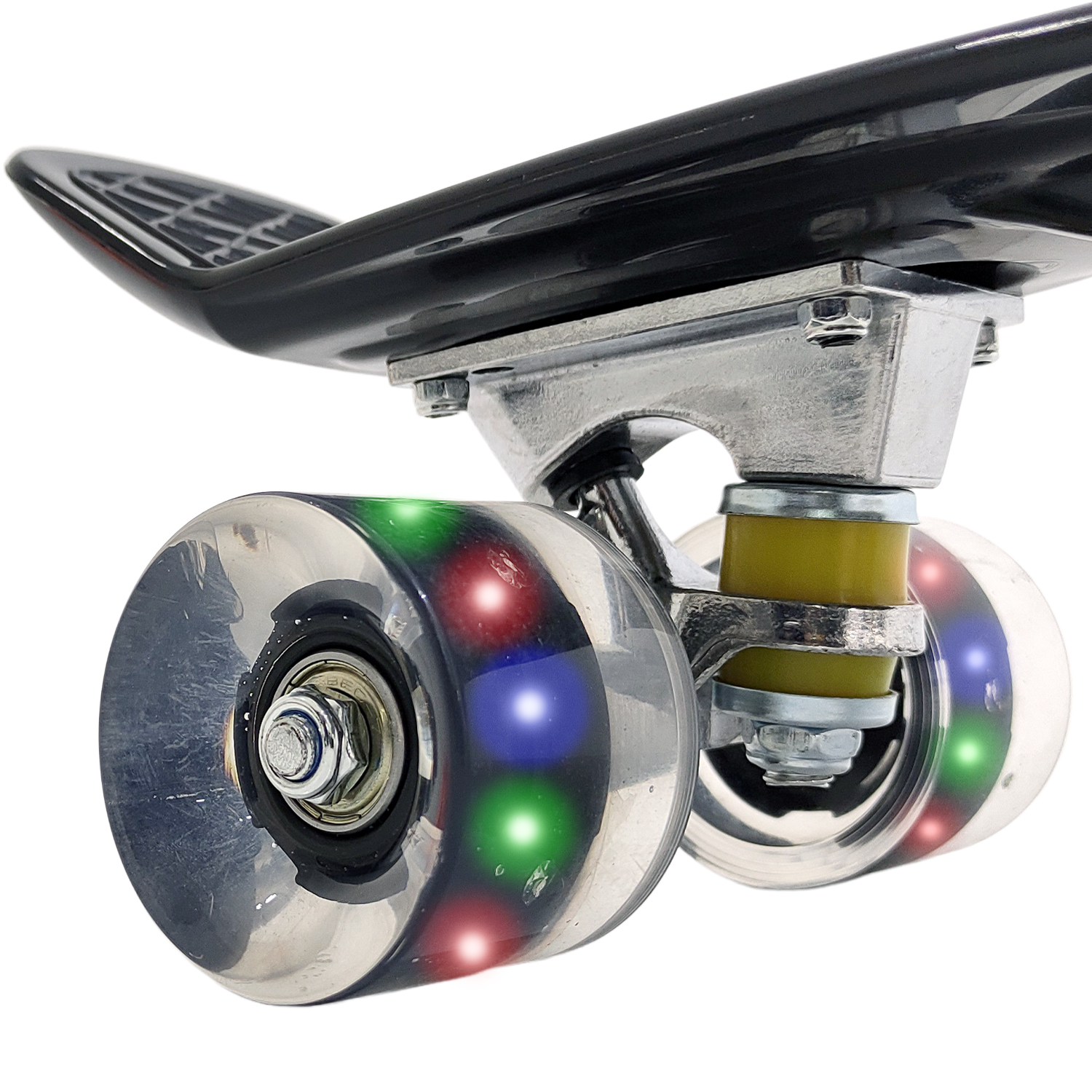 Patineta Penny Skate Clasica Antiderrapante Poliuretano Luces Led Negro