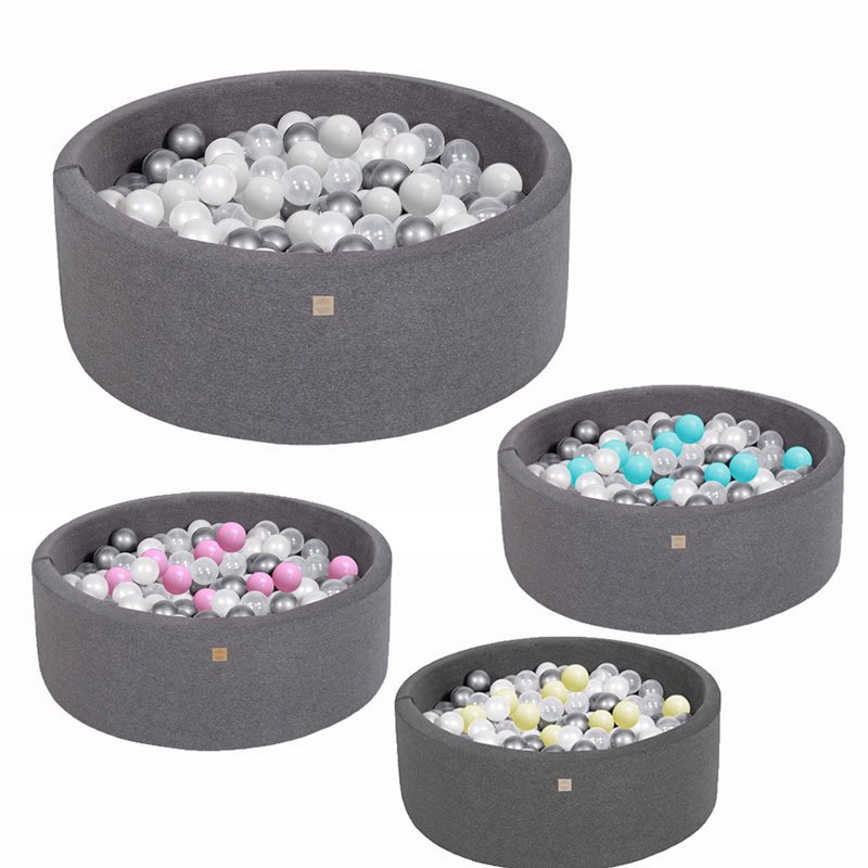 Piscina de bolas gris para niños de 36 x 11 pulgadas con 200 bolas de  plástico de colores de 2.2 pulgadas. Piscina de pelotas para niños  pequeños