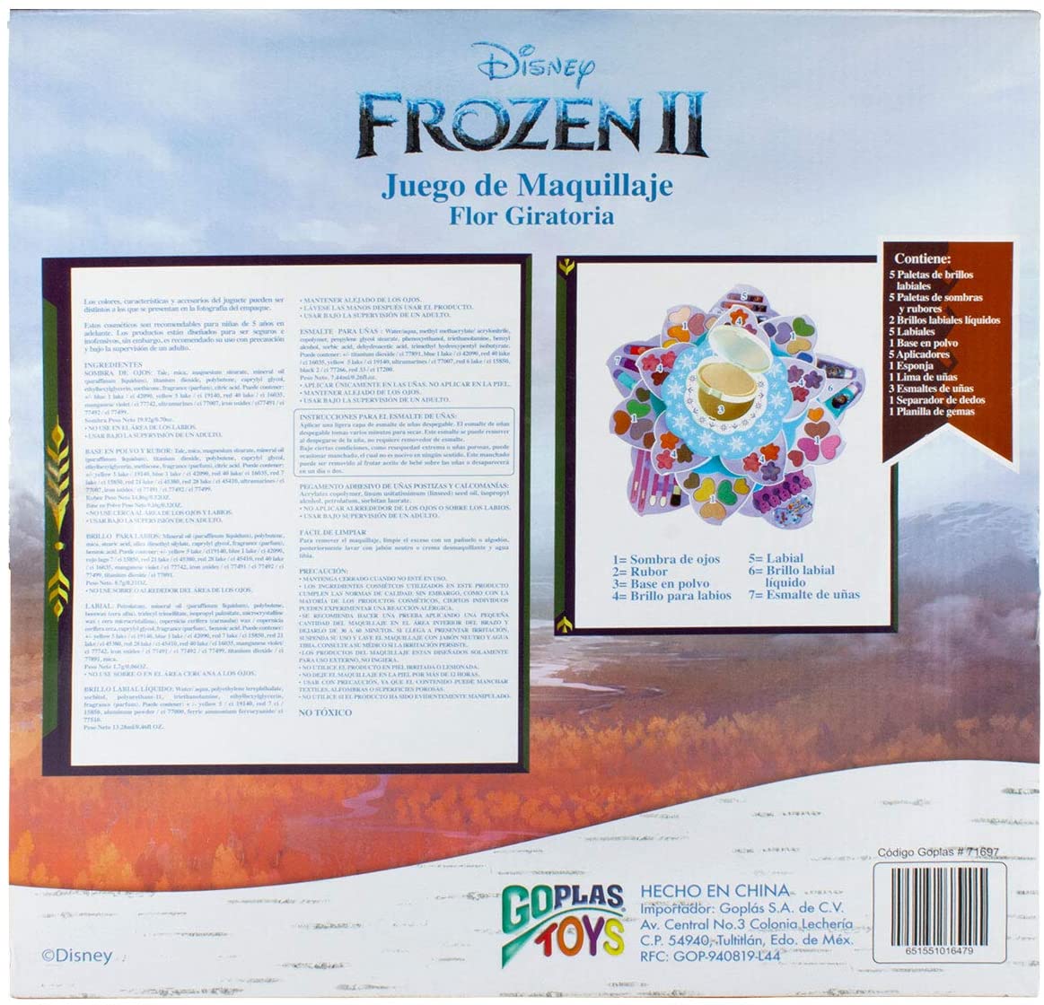 Set De Maquillaje Disney Frozen En Forma De Flor Giratorio