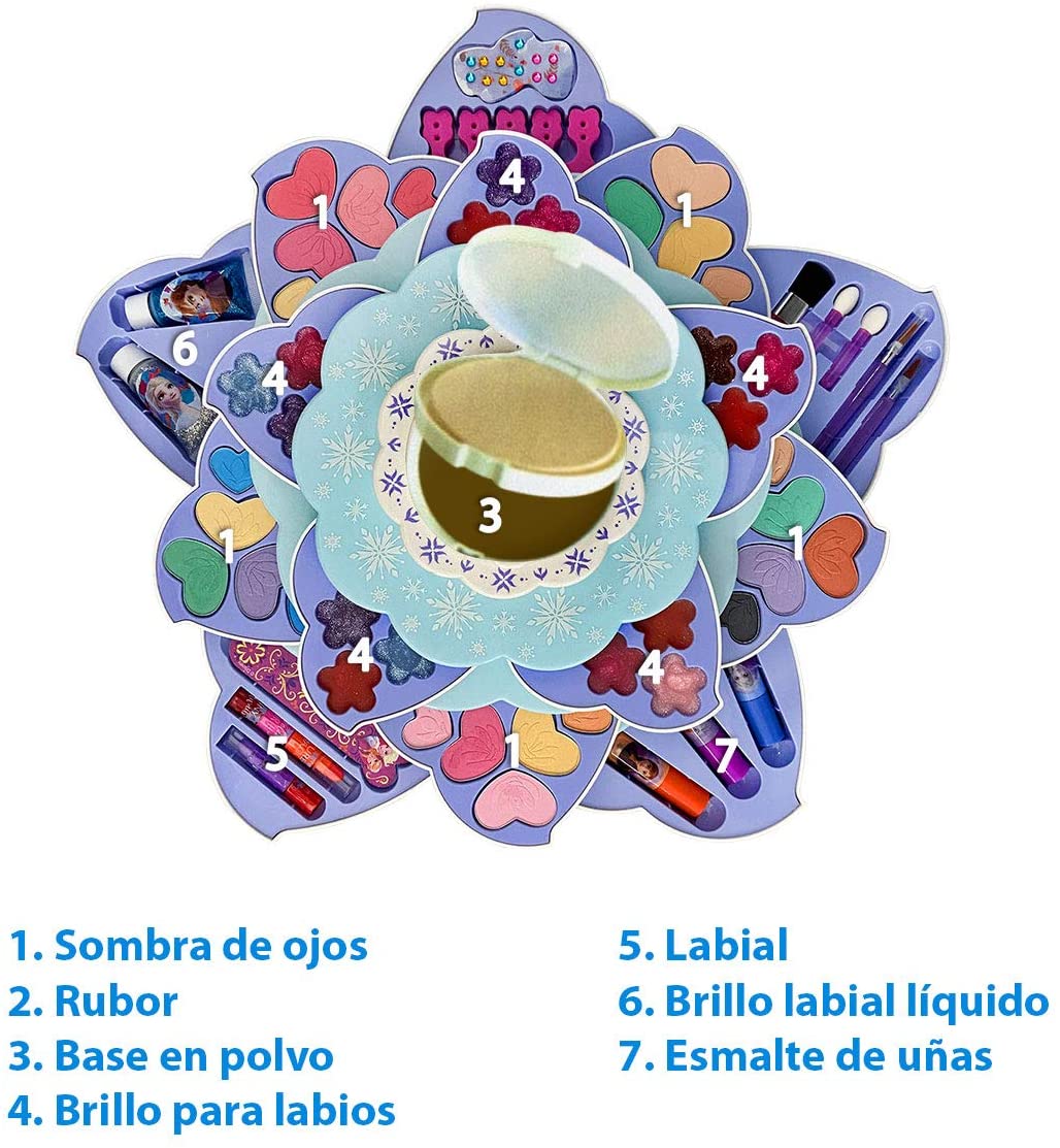 Set De Maquillaje Disney Frozen En Forma De Flor Giratorio