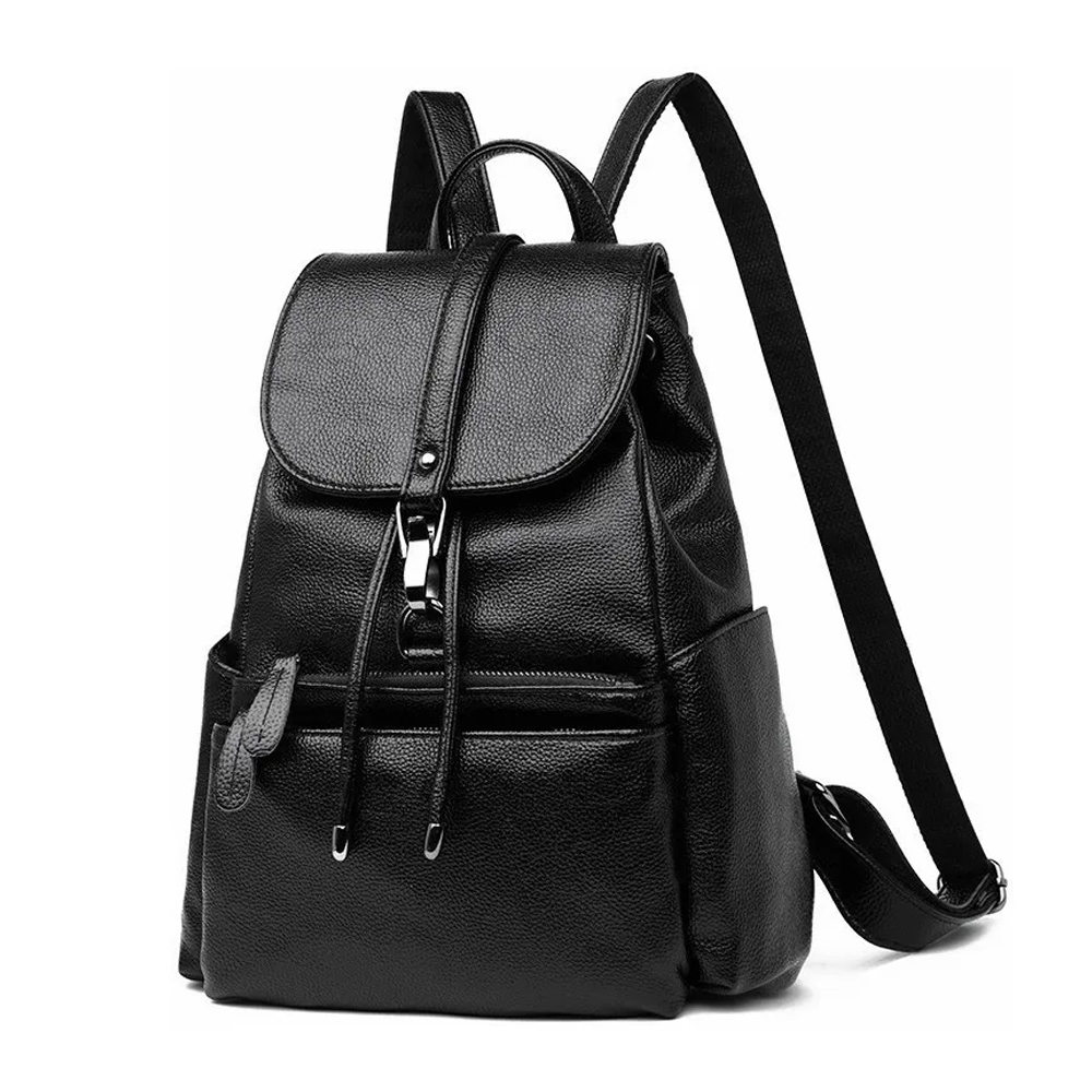 Mochila Femenina Impermeable Antirrobo De Cuero Suave Pu