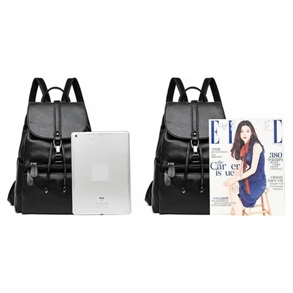 Mochila Femenina Impermeable Antirrobo De Cuero Suave Pu