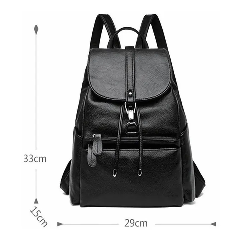 Mochila Femenina Impermeable Antirrobo De Cuero Suave Pu