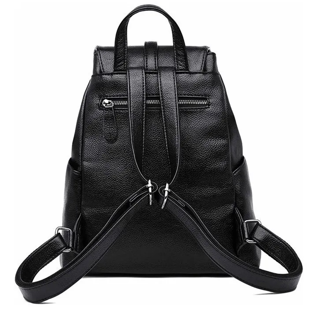 Mochila Femenina Impermeable Antirrobo De Cuero Suave Pu