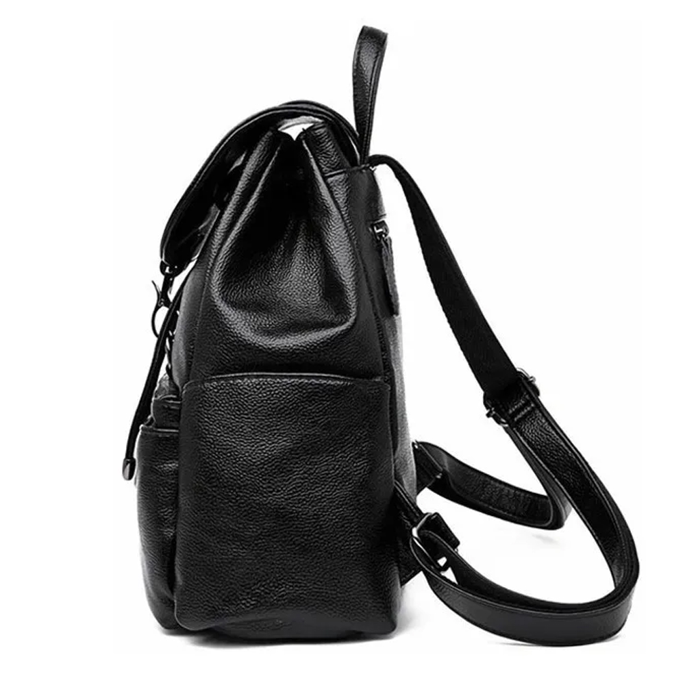 Mochila Femenina Impermeable Antirrobo De Cuero Suave Pu