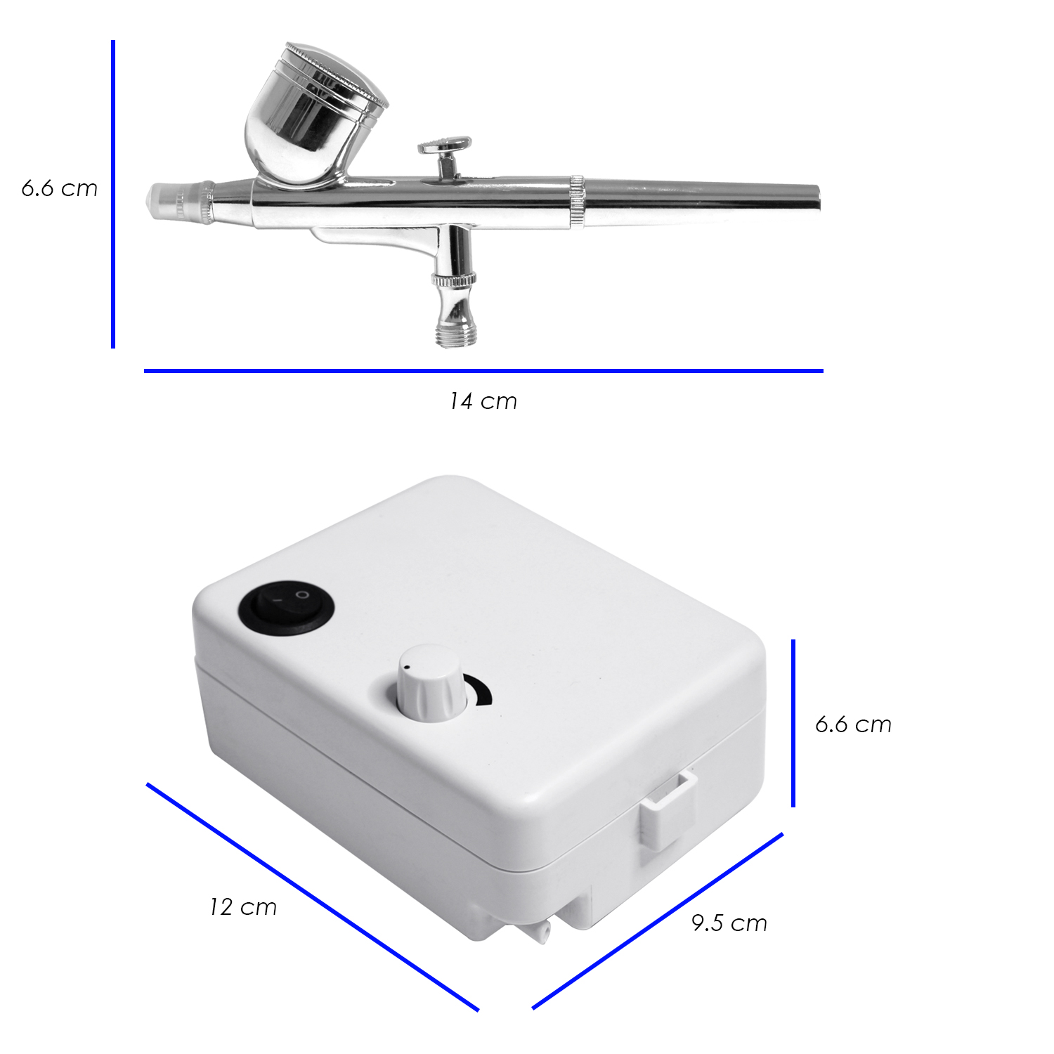 Aerografo Doble Mini Compresor Aire 30 PSI Kit Multiusos Incluye Accesorios