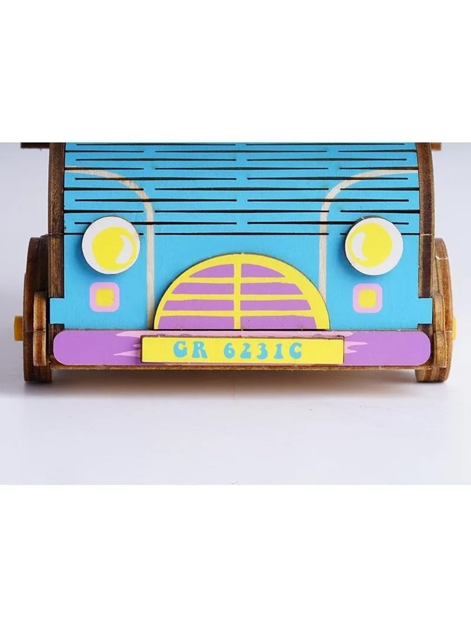 Caja Músical Robotime Vagoneta Armable Niños Bloques Madera