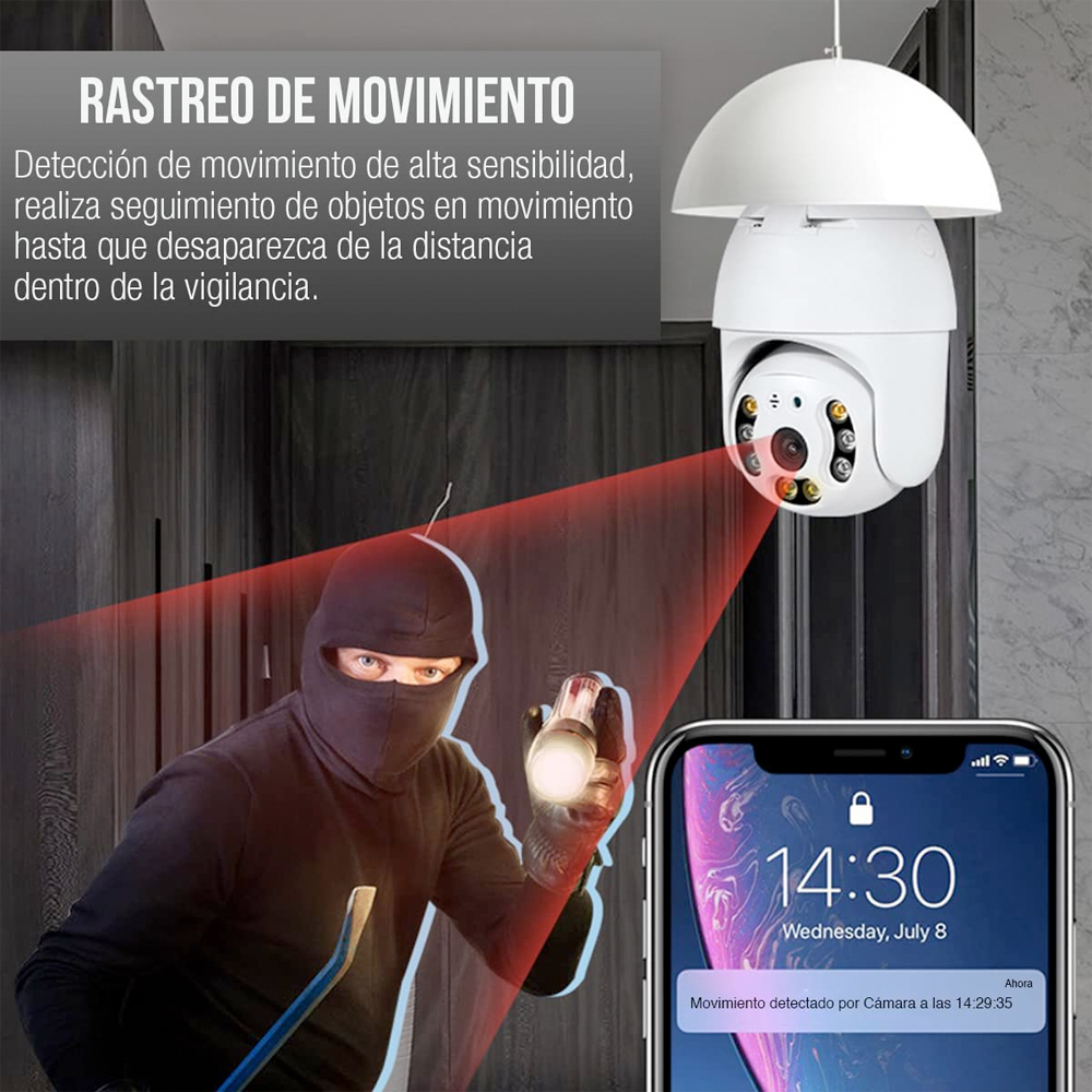 Cámara De Seguridad Socket Wifi Exterior/interior