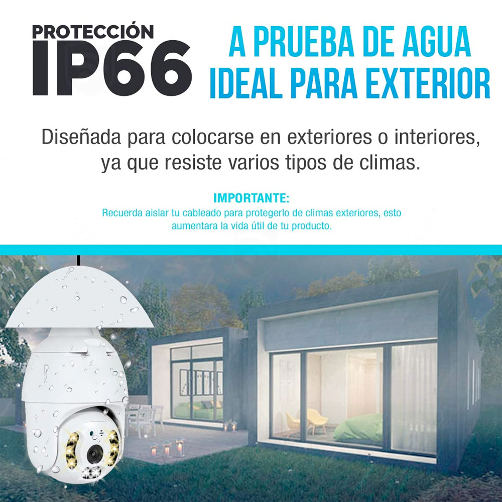 Cámara De Seguridad Socket Wifi Exterior/interior