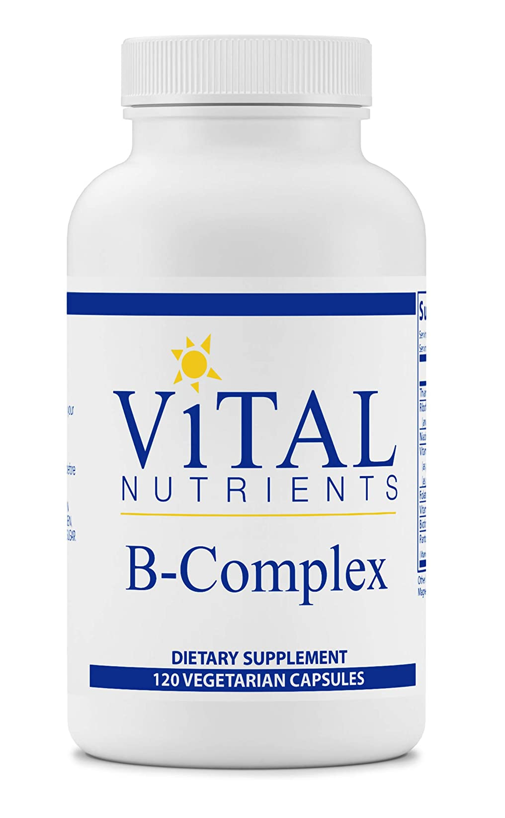 Vitamina Complejo B de alta potencia 120 cápsulas vegetarianas 1.12 Onzas