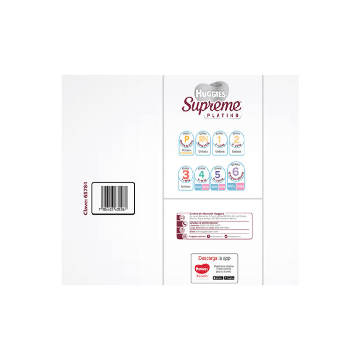 Huggies Supreme Platino Pañales Etapa 6 Unisex 120 pzas