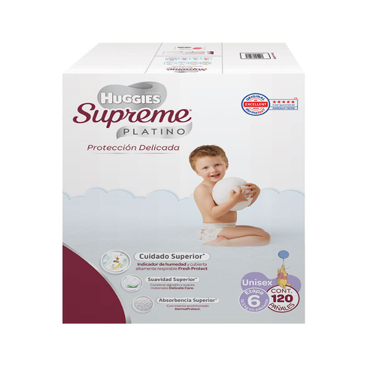 Huggies Supreme Platino Pañales Etapa 6 Unisex 120 pzas