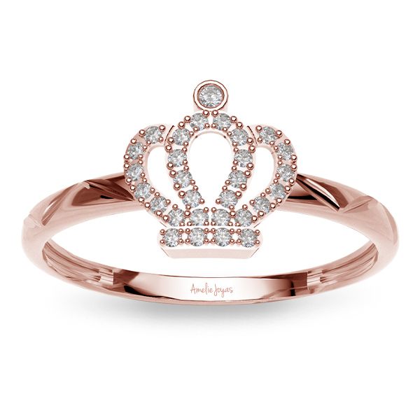 Anillo de XV años en Oro Rosa de 10K Amelie Joyas