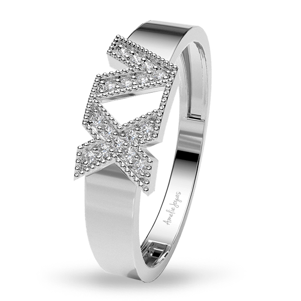 Anillo de XV años en Oro Blanco de 10K Amelie Joyas