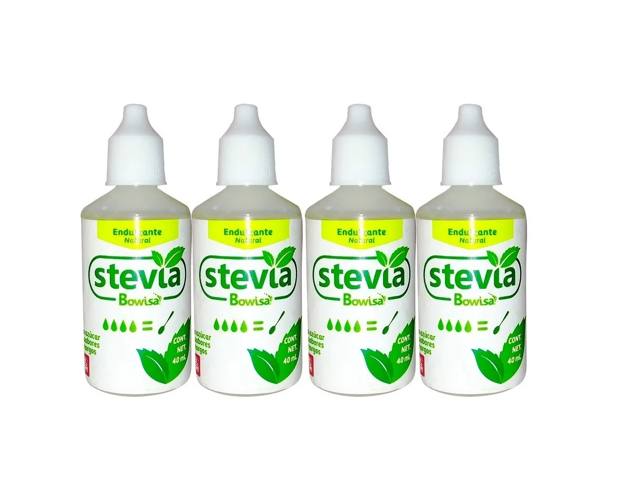 Paquete de 4 Unidades Extracto De Stevia Liquida Natural 40 Ml