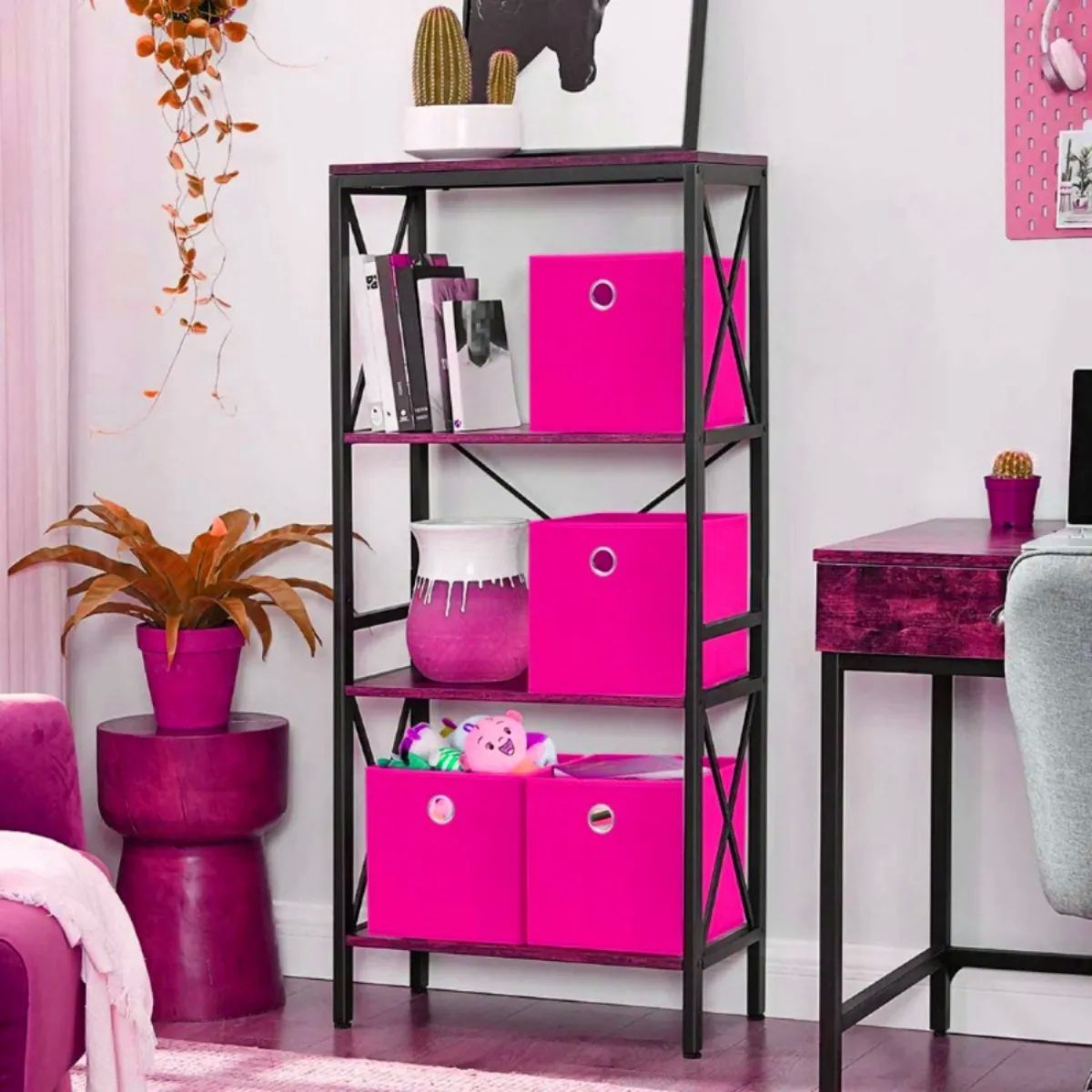 Set 2 Cajas Organizador Para Ropa, Objetos, Closet, Almacena, Fucsia