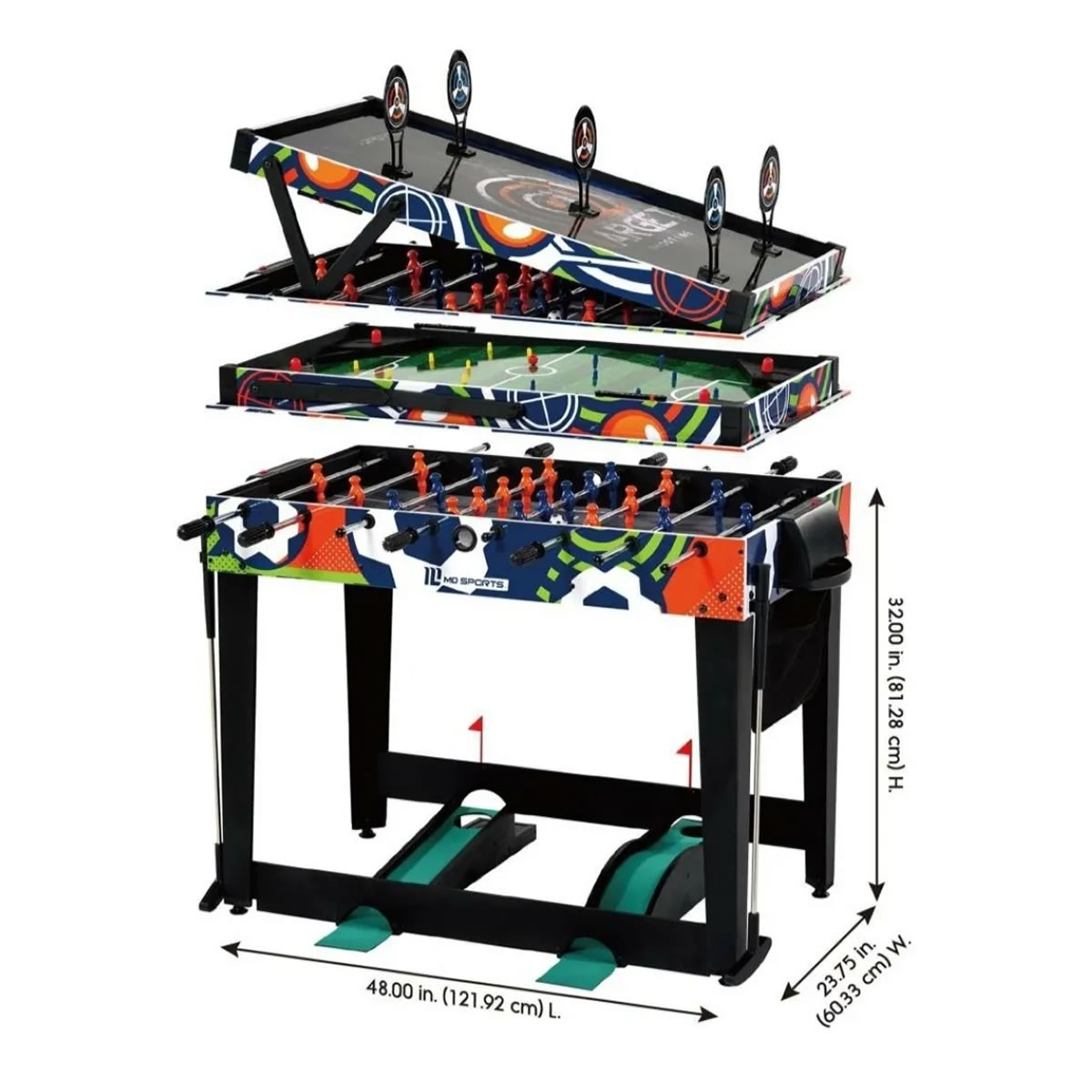 Mesa Multijuegos Teens 4 en 1 48" MD Sports GRO1 SMS