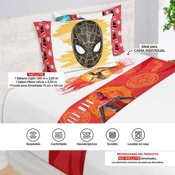 SABANAS ligeras y suaves INIDIVIDUAL SPIDERMAN HERO