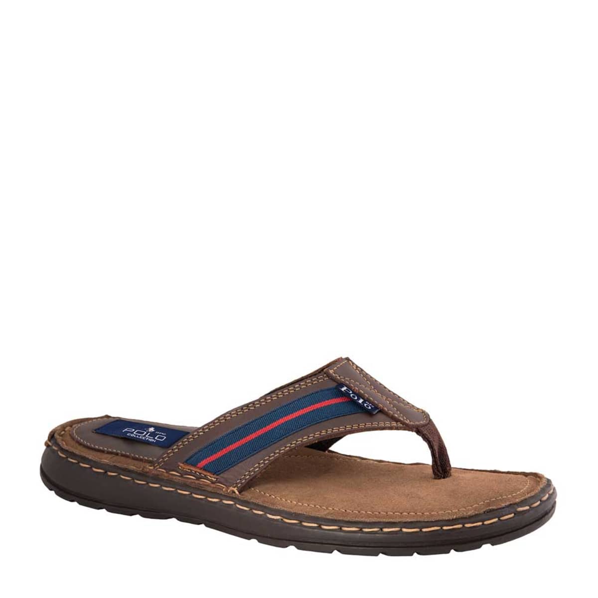 Sandalias para playa o ba o de piel para hombre color caf marca