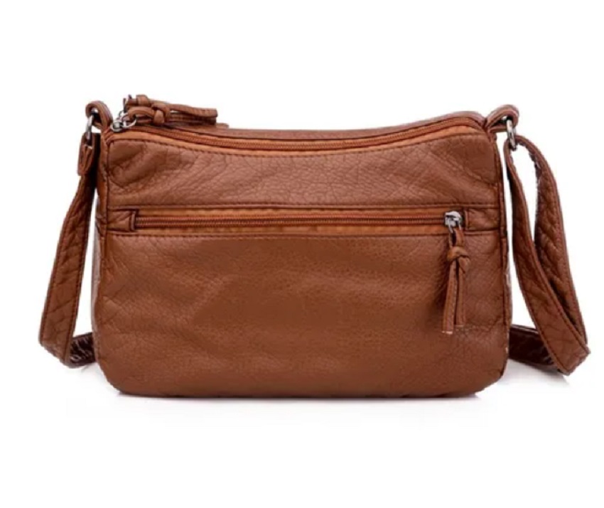 Bolsa Dama Suave Cuero Gran Capacidad Impermeable P/ Viaje