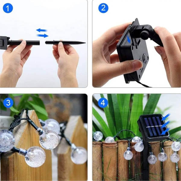 Luces Led Solares 7 metros Guirnaldas Luz Calida Decorativa