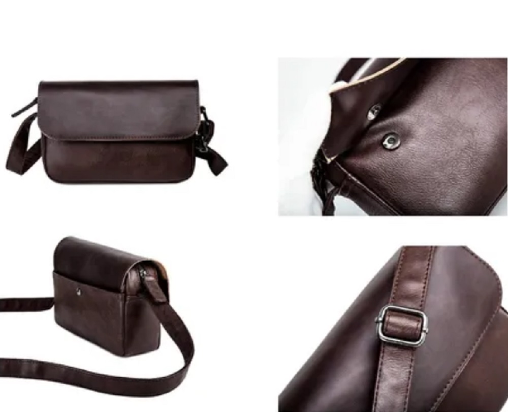 Bolsa Mensajero Hombre Bandolera Piel Impermeable