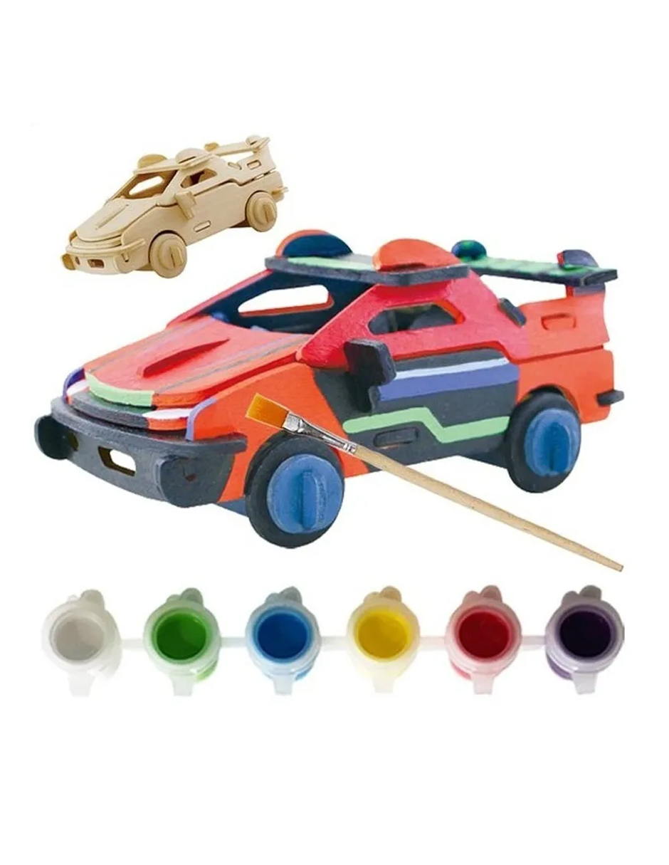 Robotime Carro Para Pintar Armable Madera Niños Bloques