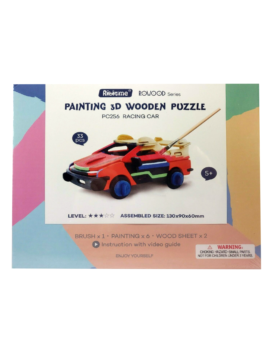 Robotime Carro Para Pintar Armable Madera Niños Bloques