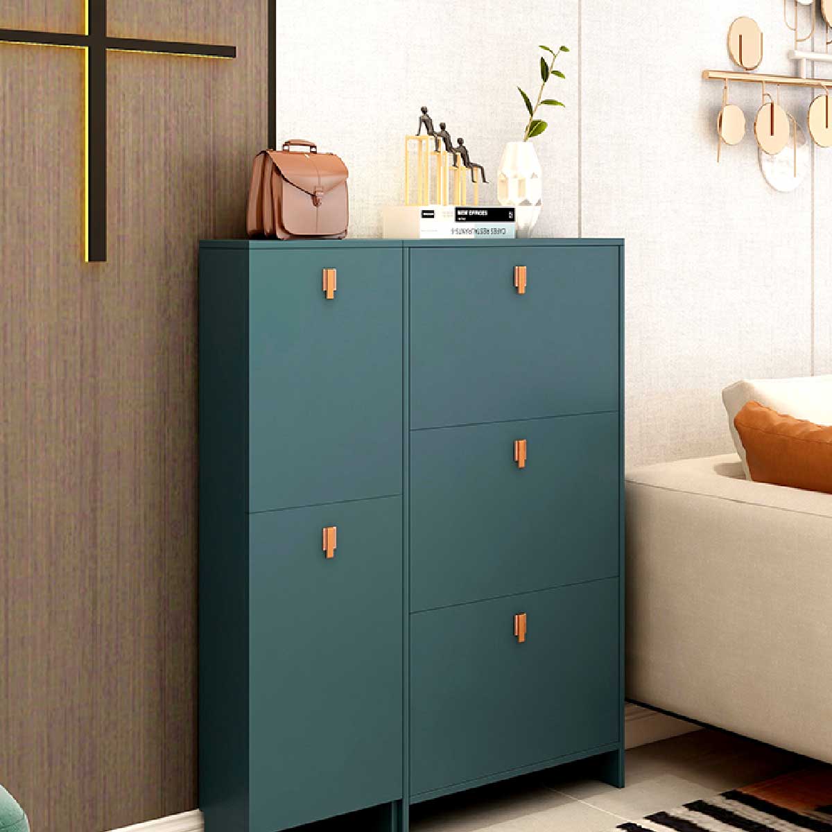 Zapatera mueble, organizador de zapatos de MDP 80 cm doble fila.