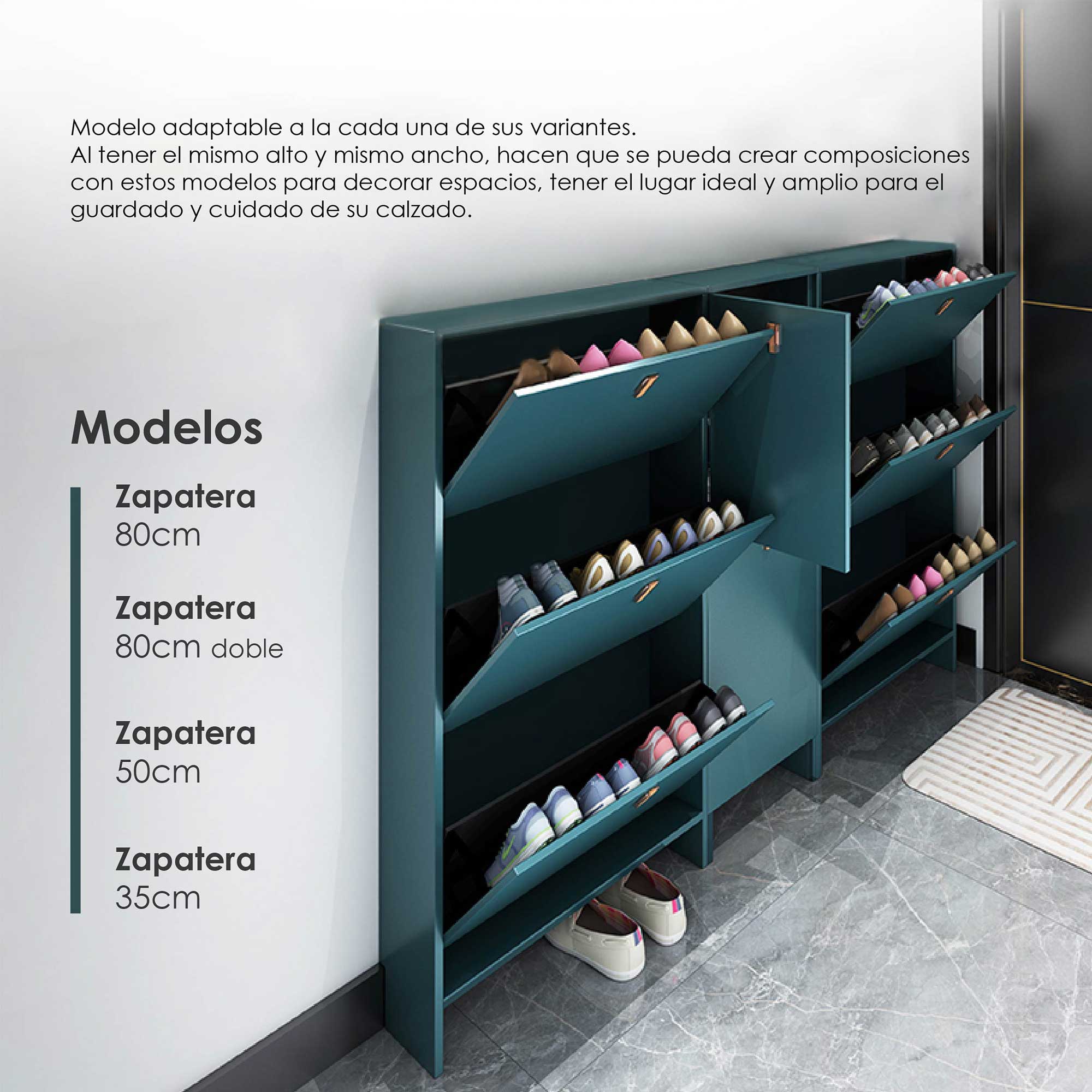 Zapatera mueble, organizador de zapatos de MDP 50cm