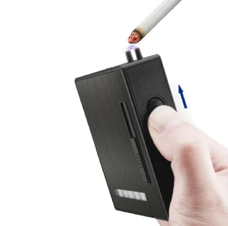 Cigarrera Con Encendedor Electrónico Usb Arco Plasma 2 En 1