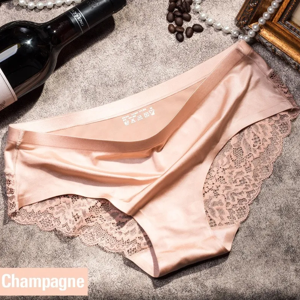 Pantaletas De Encaje Sin Costura Para Mujer, 6 Piezas