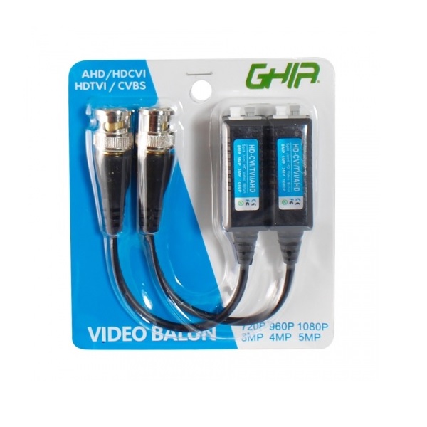 PAR TRANSCEPTORES PASIVOS VIDEO BALUN AHD CVBS CVI TVI 350 MTS 720P RESOLUCION 5MP GVA-004