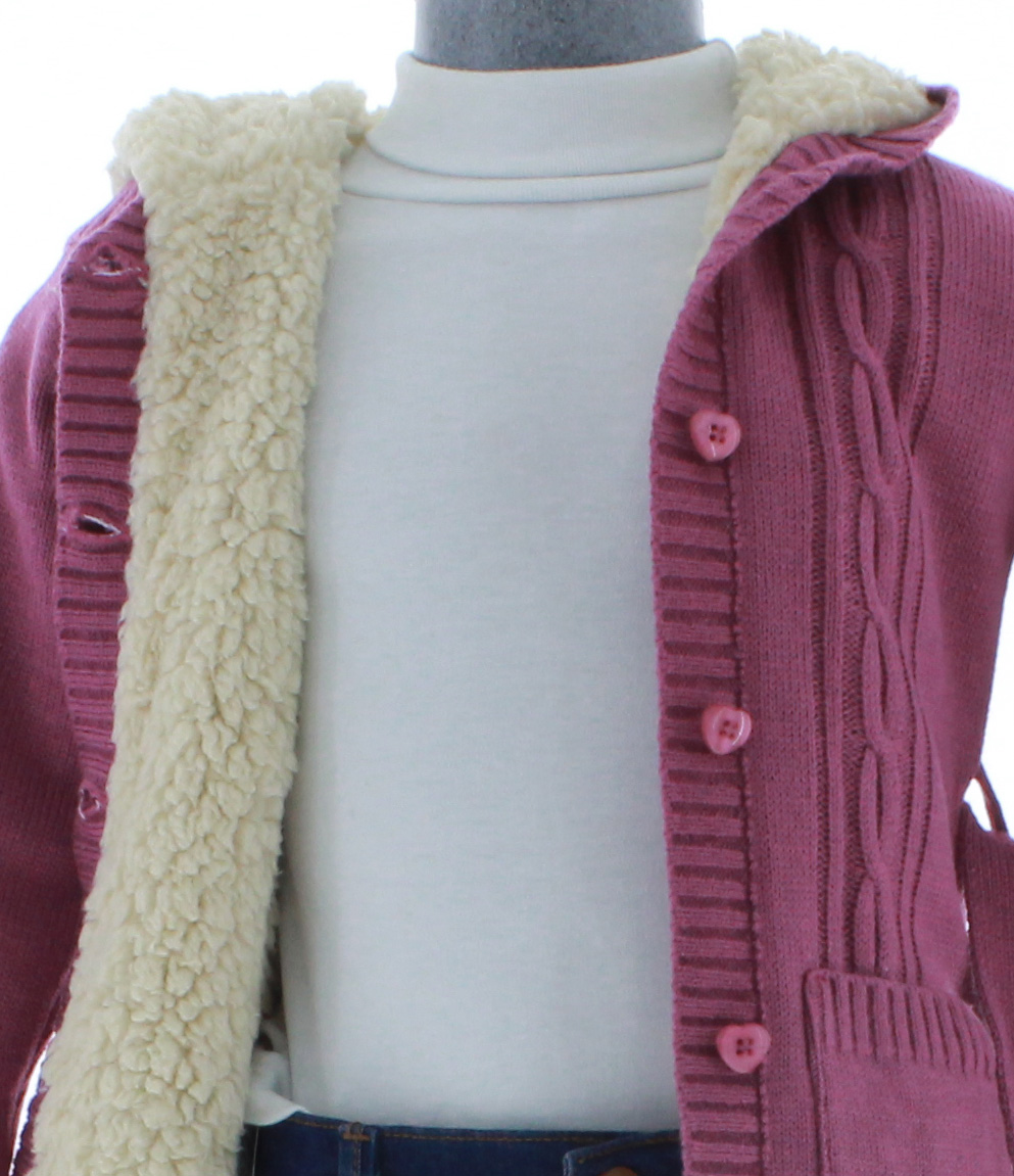 Sueter Niña Rosa Forrado 2748 2 a 12 Años.