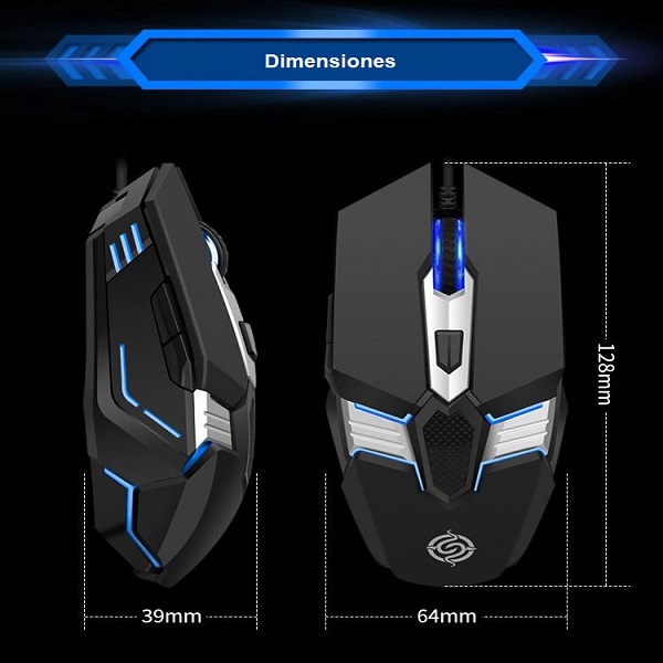 Mouse De Juegos K-snake M12 Rgb 6 Botones Ergonómico Gamer