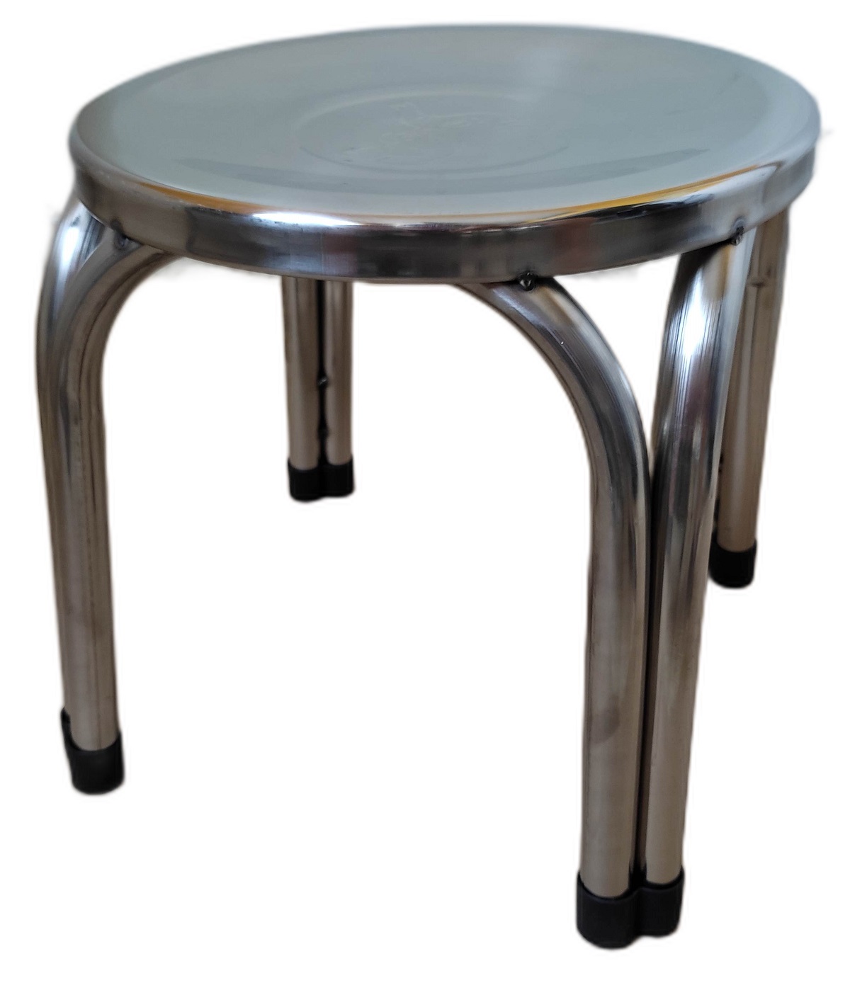 Banco Cromado Chico Acero Inoxidable Antideslizante 30cm