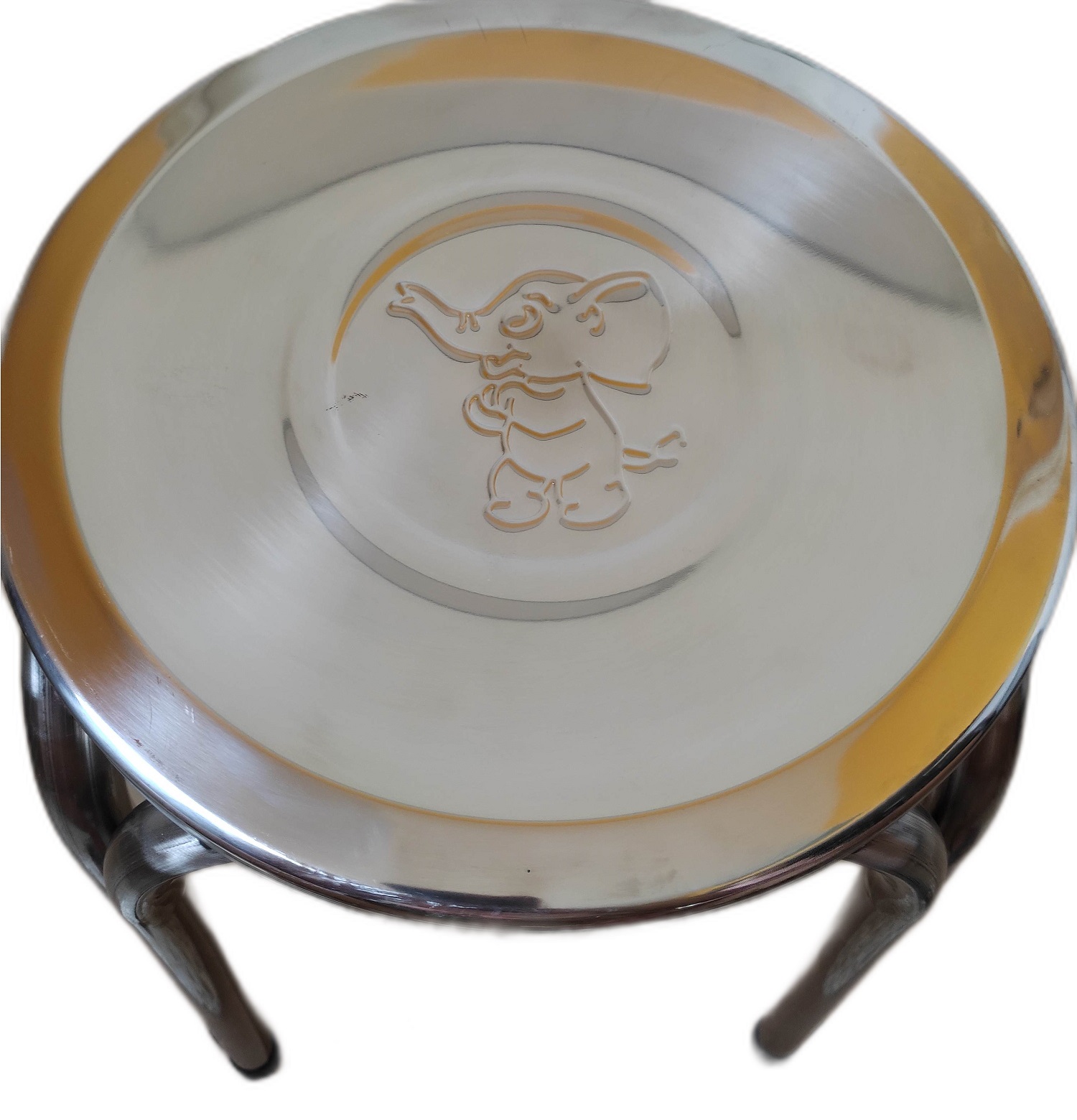 Banco Cromado Chico Acero Inoxidable Antideslizante 30cm