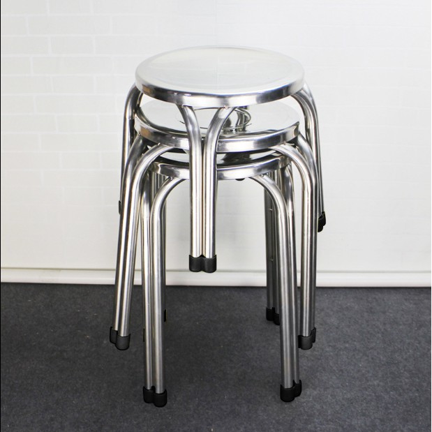 Banco Cromado Chico Acero Inoxidable Antideslizante 30cm