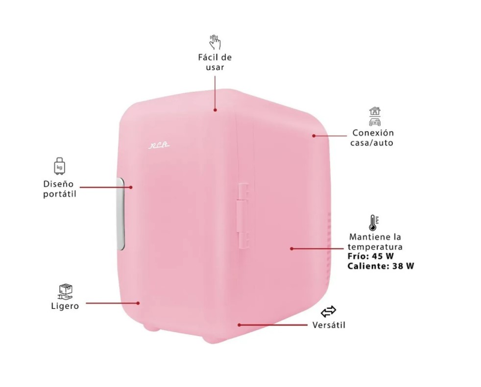 Mini Refrigerador Eléctrico Rca Rosa RC-4P