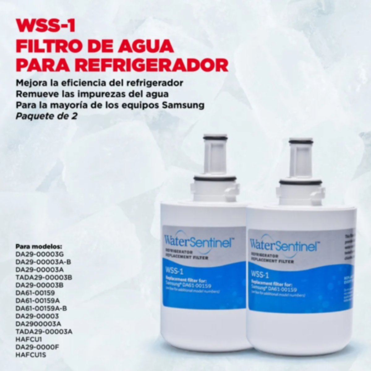 Filtro De Agua Para Refrigerador Wss-1 - 2 Piezas