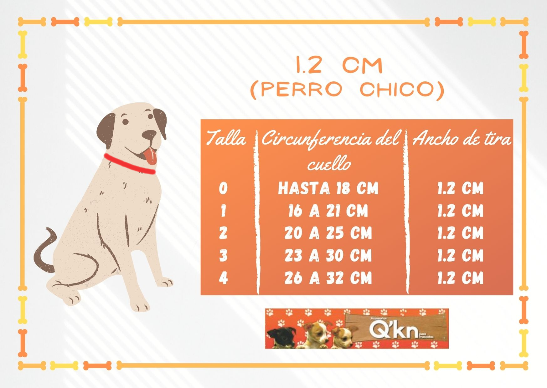 Collar de piel para perro 1.2cm natural estampado huellas