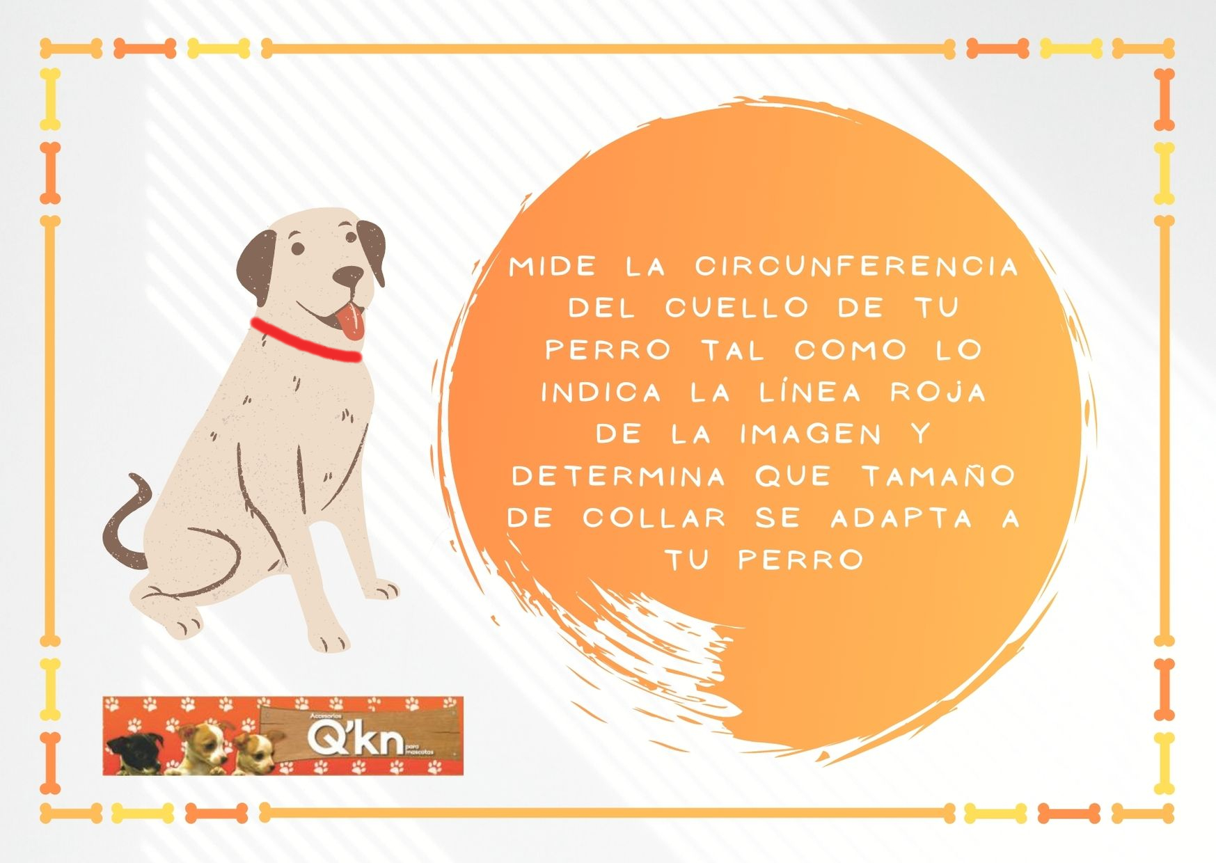 Collar de piel para perro 1.2cm natural estampado huellas