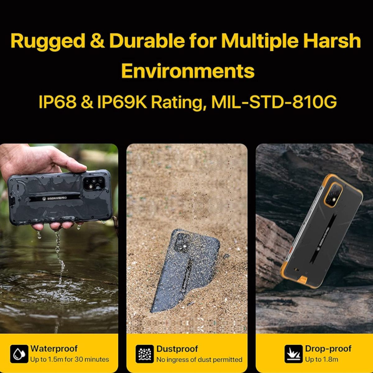 Celular Umidigi Bison X10 Pro 128GB / 4GB Ram Global IP68 Hack Black