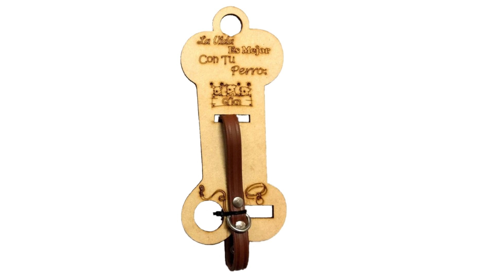 Collar piel 1.2cm natural liso