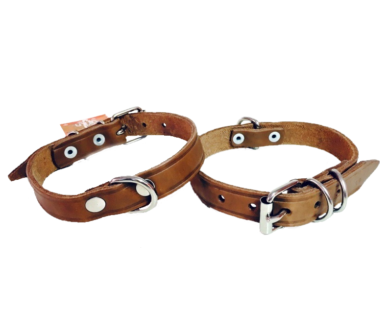 Collar piel 1.2cm natural liso